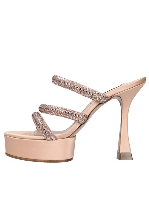 Mules in raso e strass CASADEI | 1M946W1001PESCA CHIARO